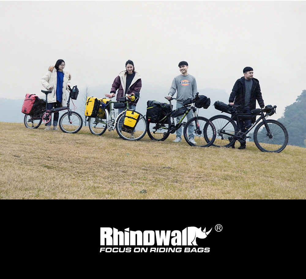Rhinowalk 2Pcs Double Side Bike Bag 100%Waterproof Bicycle Pannier Saddle Bag 12L-15L Portable Road Bike Back Seat Bag Luggage