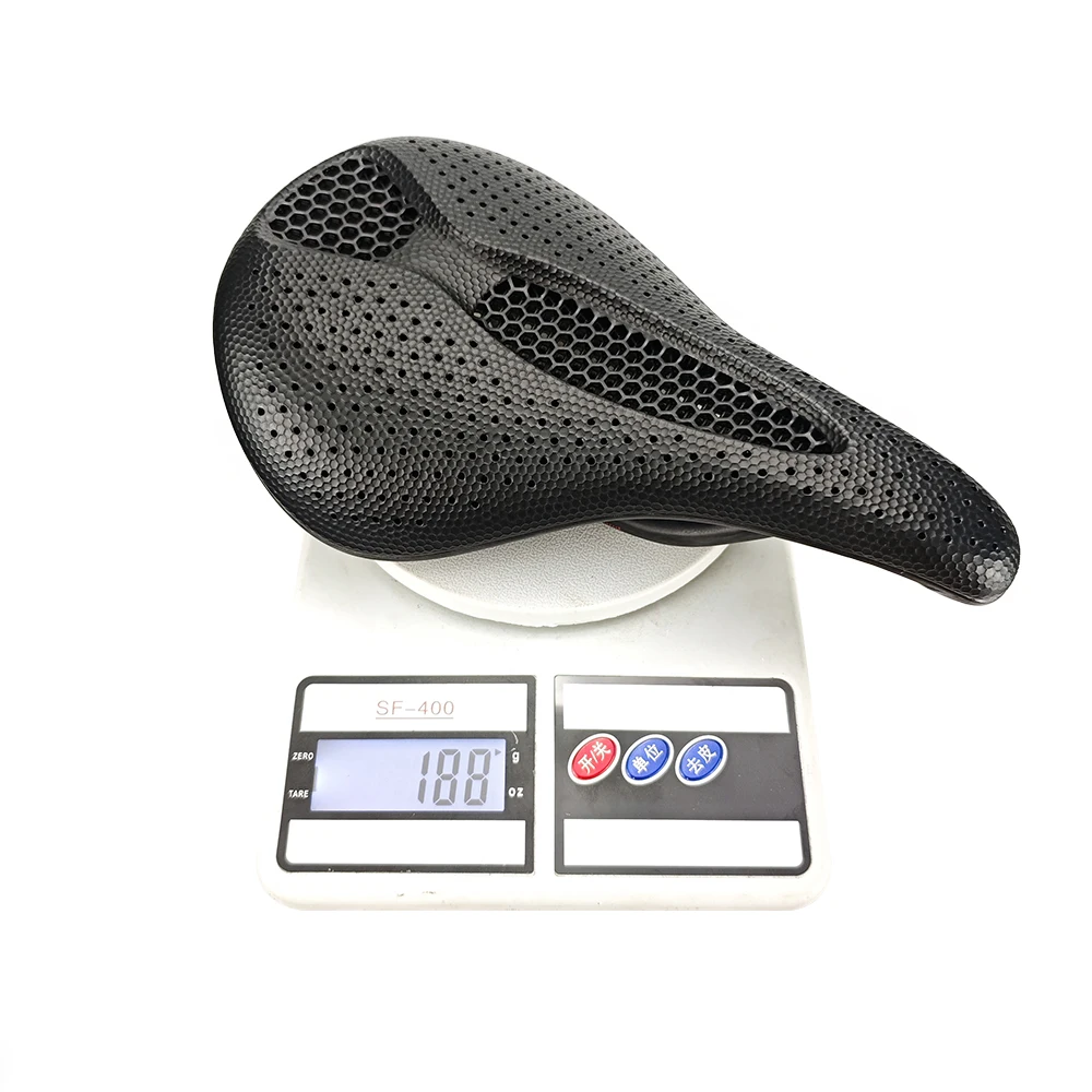 BALUGOE Bicycle 3D Printed Carbon Carbon Saddle Comfortable Road Bike MTB Seat Cozy Honeycomb Cushion Carbon 3D Seat Cushion