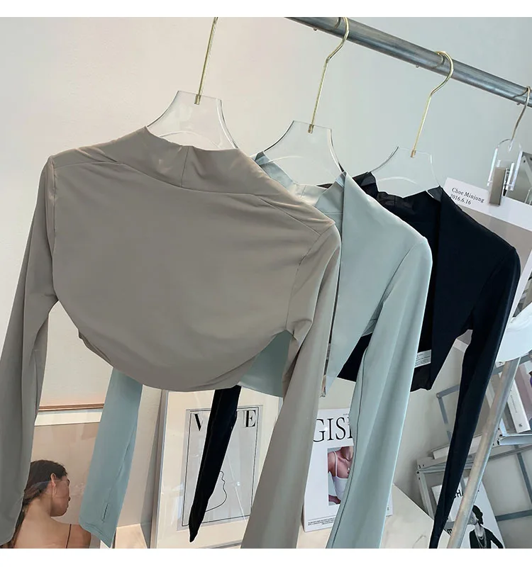 Sports Cardigan Yoga Coat Outdoor Shirts Gym Workout Running Women Blouse Quick Dry Clothing Long Sleeves Tops