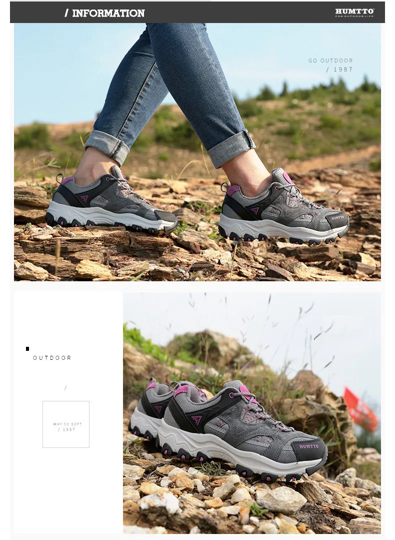 HUMTTO Women Hiking Shoes Spring Outdoor Sports Climbing Shoes Walking Shoes Warm Men Trekking Sneakers Ankle Boots Breathable