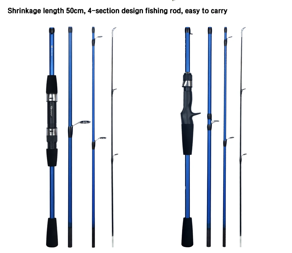 BIUTIFU Baitcasting Spinning Mini Fishing Rod 4/5 Section 1.8/2.1mTravel Carbon Casting Weight 5-20g Fast Ultralight Lure Pole