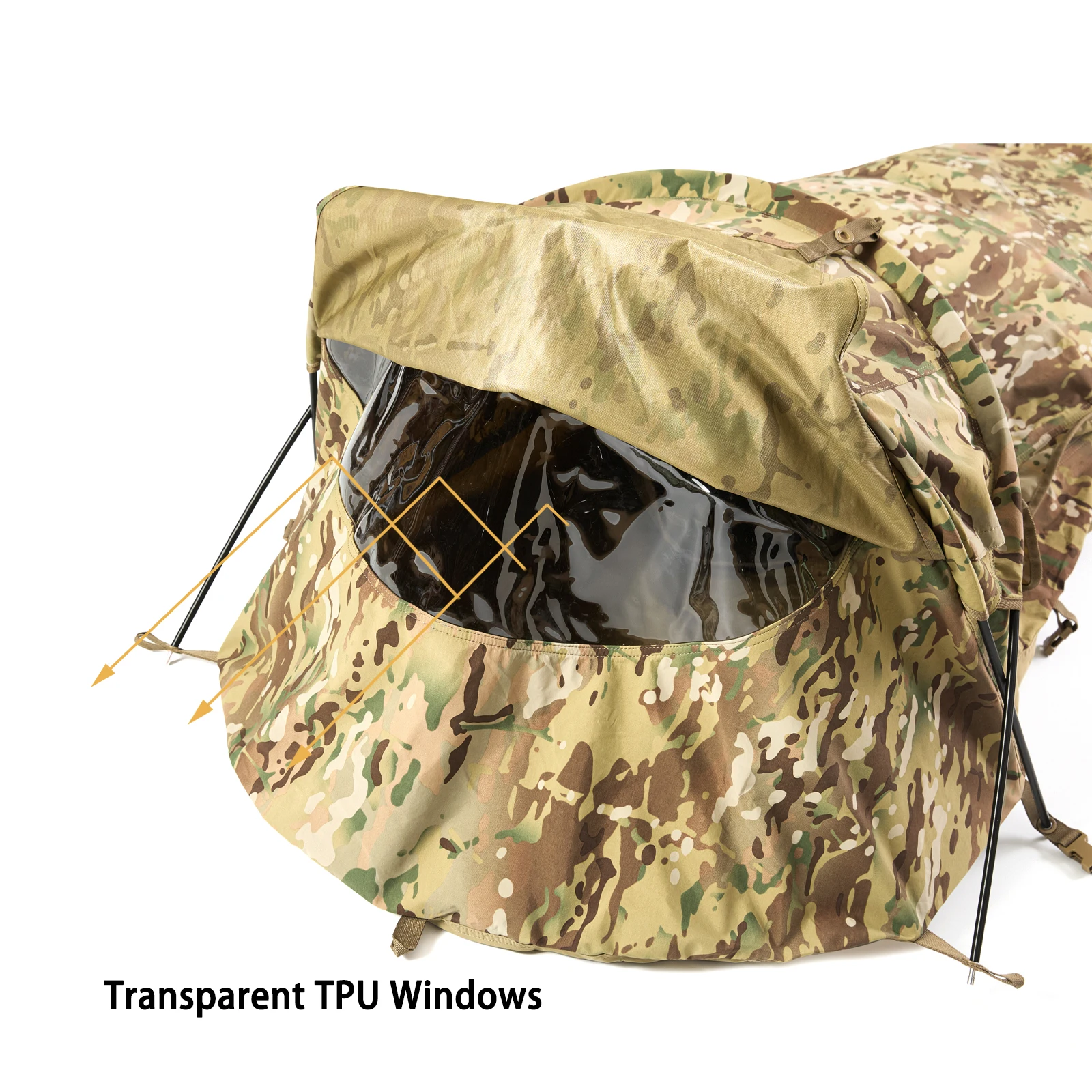 Military Hideaway Bivy Tent Lightweight Waterproof Camping Compact Single-Pole Tent for Backpacking Hiking