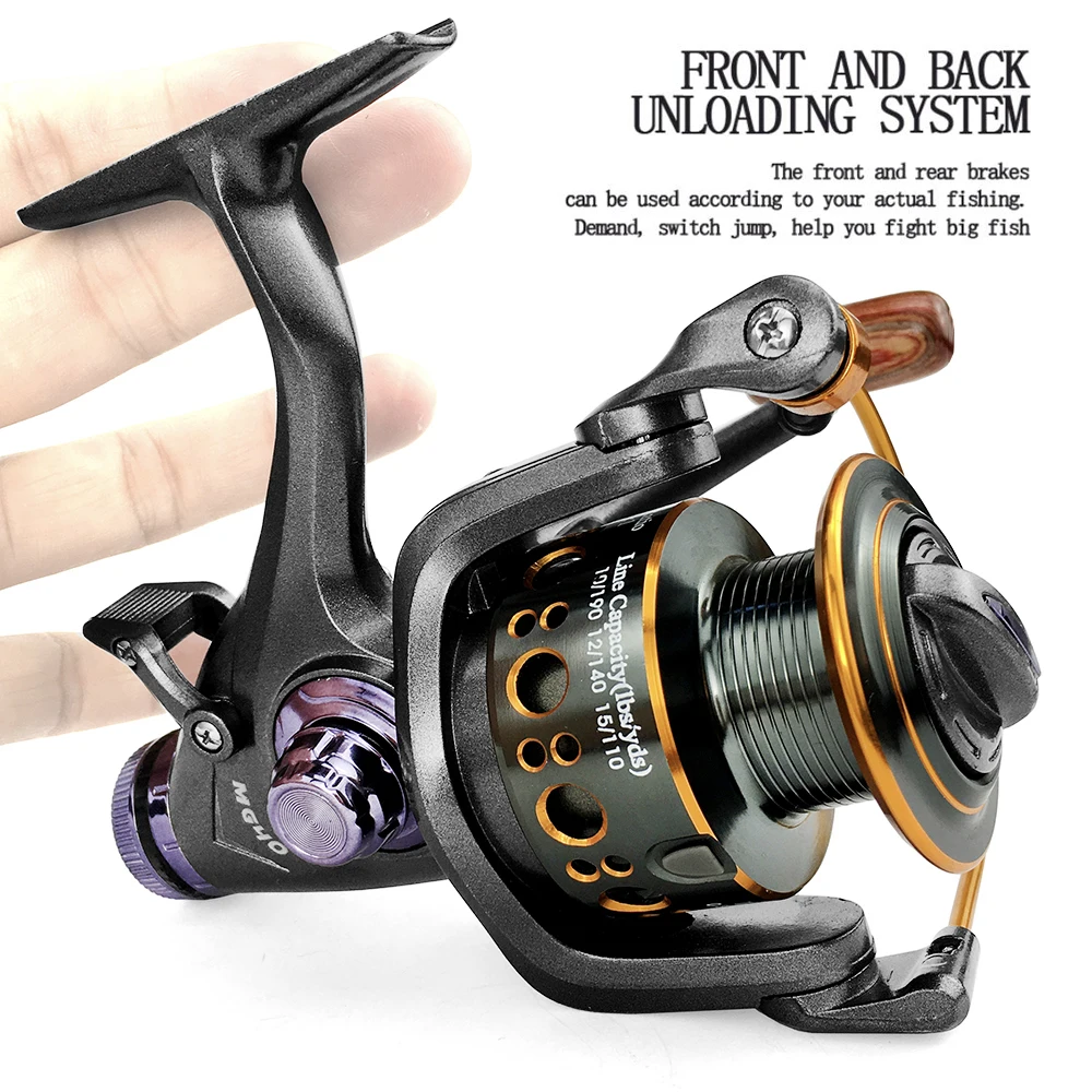Double Brake Reel Spinning Reel Fishing Reel 3000 4000 5000 6000 Gear Ratio 5.2:1/5.0:1 Reels Carretilhas De Pesca