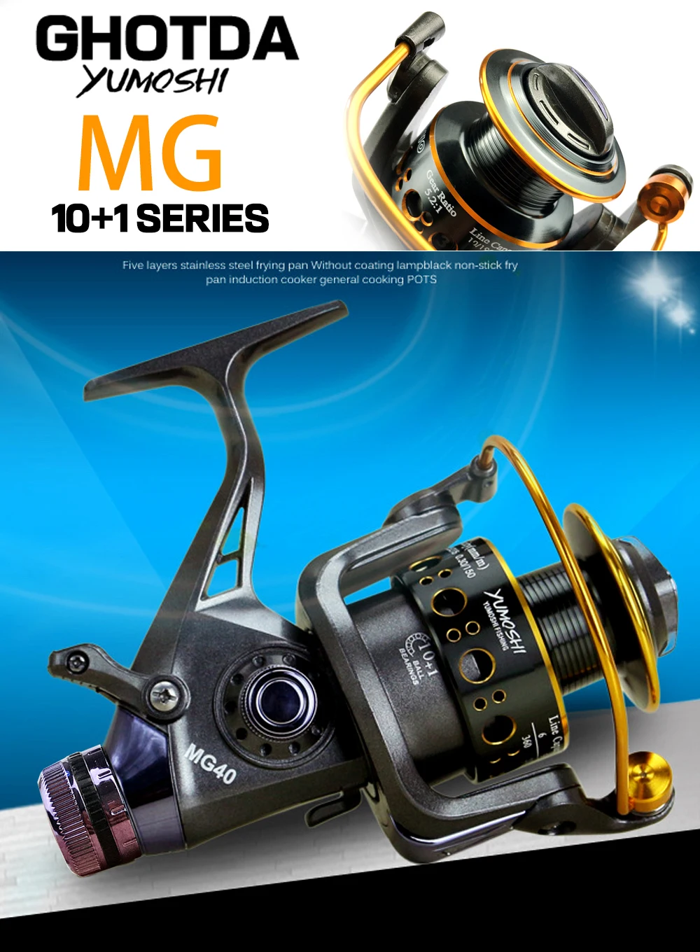 Double Brake Reel Spinning Reel Fishing Reel 3000 4000 5000 6000 Gear Ratio 5.2:1/5.0:1 Reels Carretilhas De Pesca