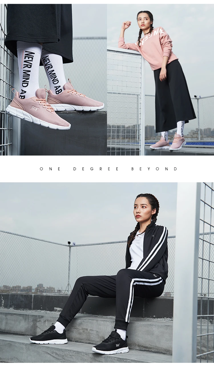 361 Degrees Women Running Sports Shoes Mesh Breathable Casual Lightweight Cushioning Shock Absorption Sneakers Female 681832280