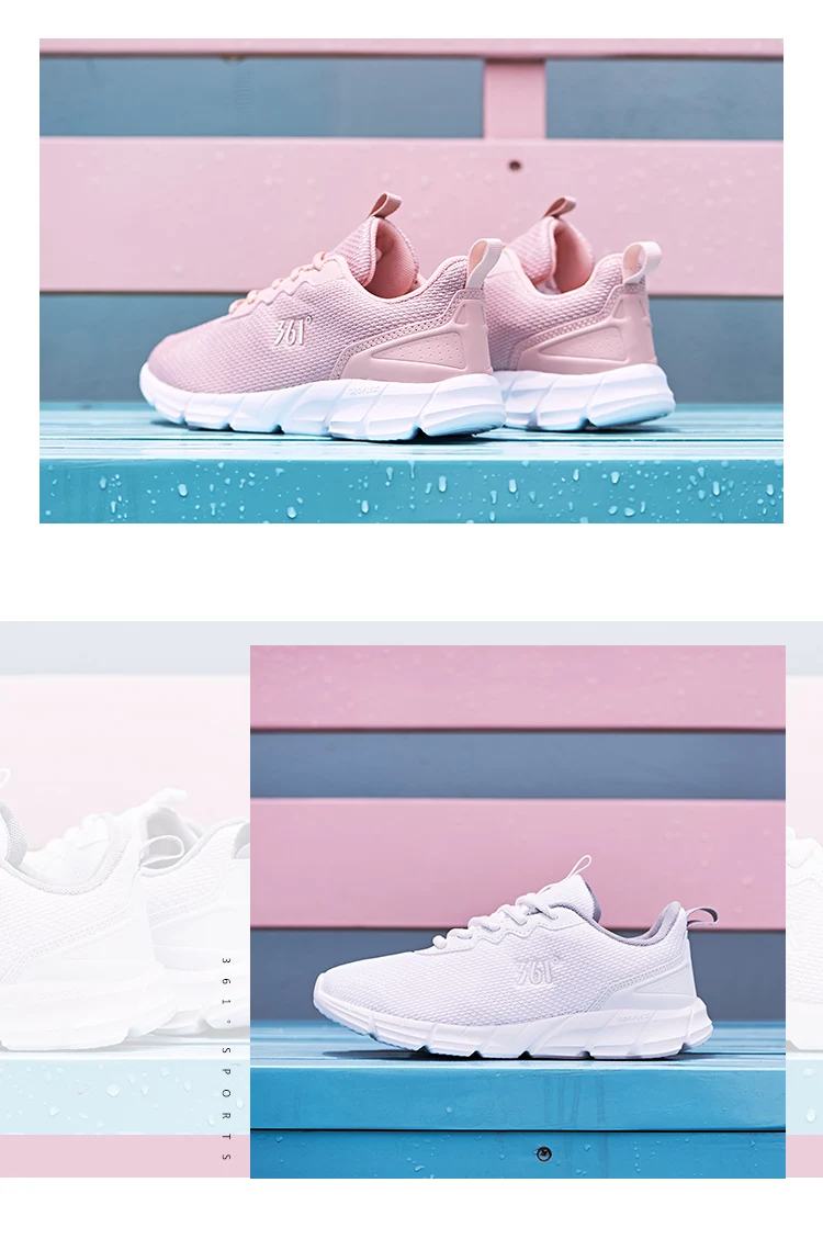 361 Degrees Women Running Sports Shoes Mesh Breathable Casual Lightweight Cushioning Shock Absorption Sneakers Female 681832280