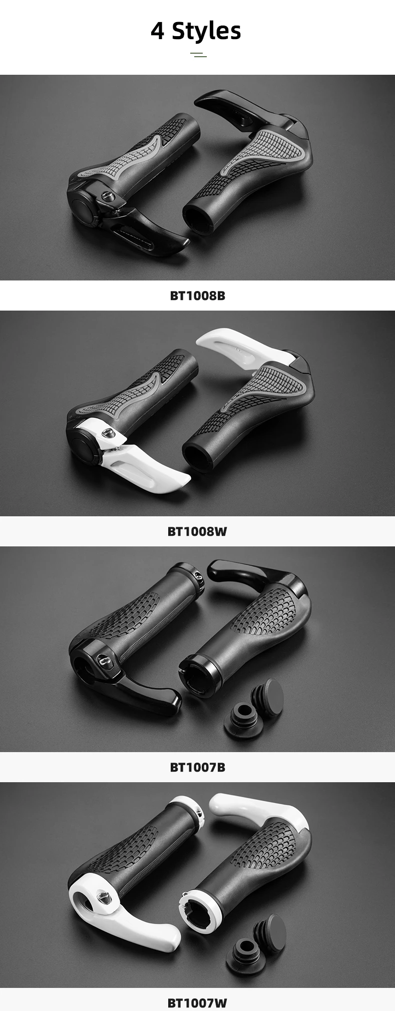 ROCKBROS MTB Bicycle Grips Bike Handlebar Horns Shofar Vice Handlebar Grips Shockproof Bike Grips Cycling Rubber Grips