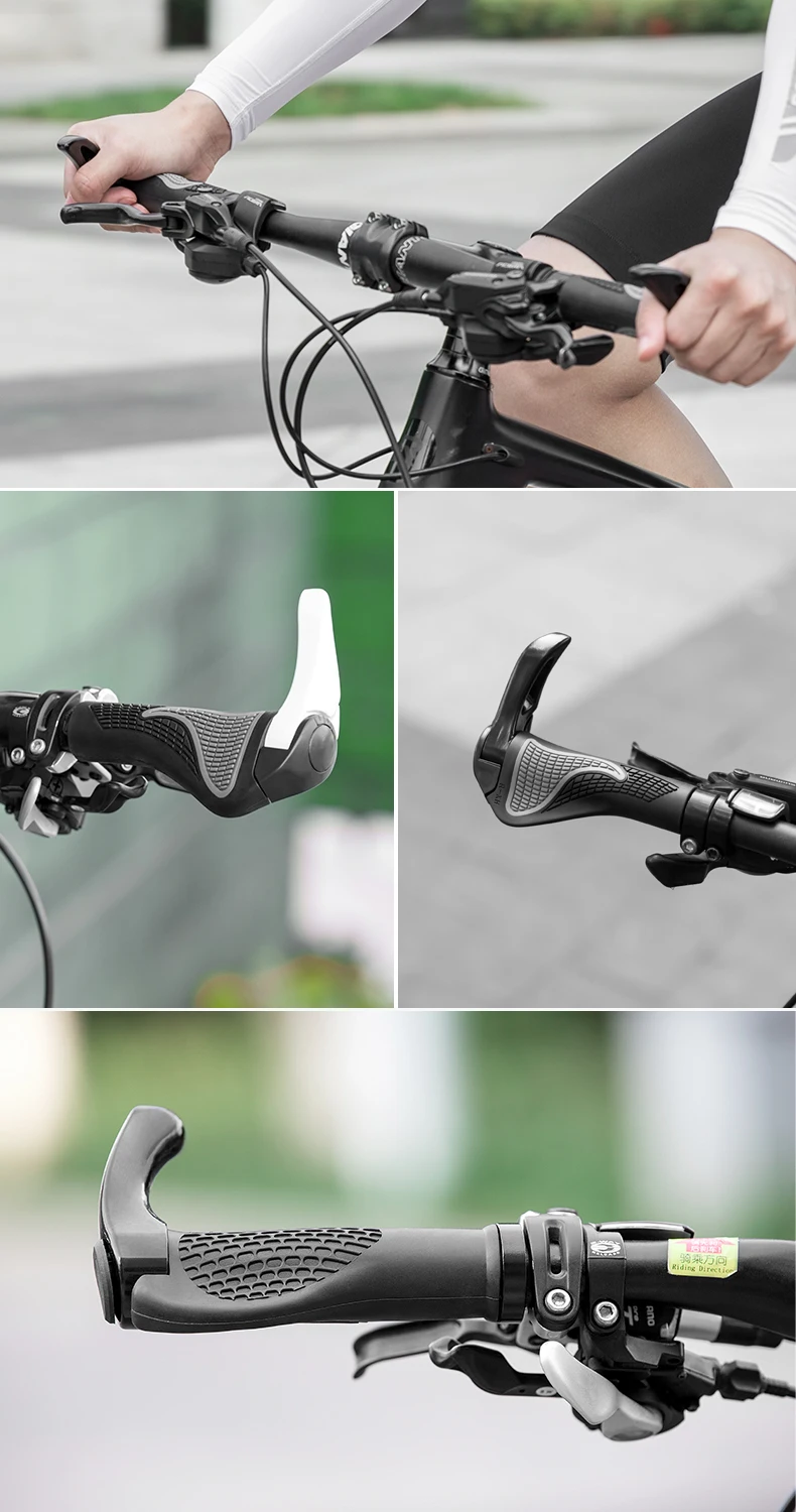 ROCKBROS MTB Bicycle Grips Bike Handlebar Horns Shofar Vice Handlebar Grips Shockproof Bike Grips Cycling Rubber Grips