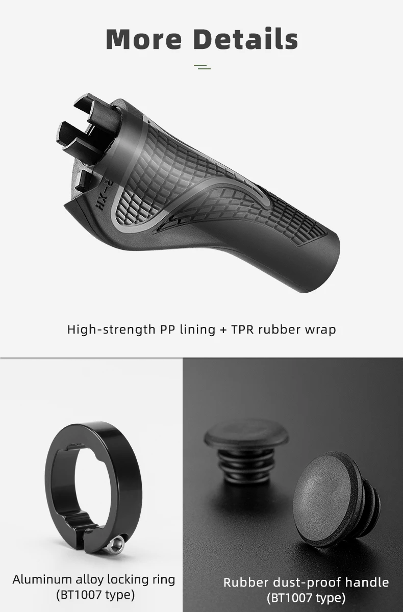 ROCKBROS MTB Bicycle Grips Bike Handlebar Horns Shofar Vice Handlebar Grips Shockproof Bike Grips Cycling Rubber Grips