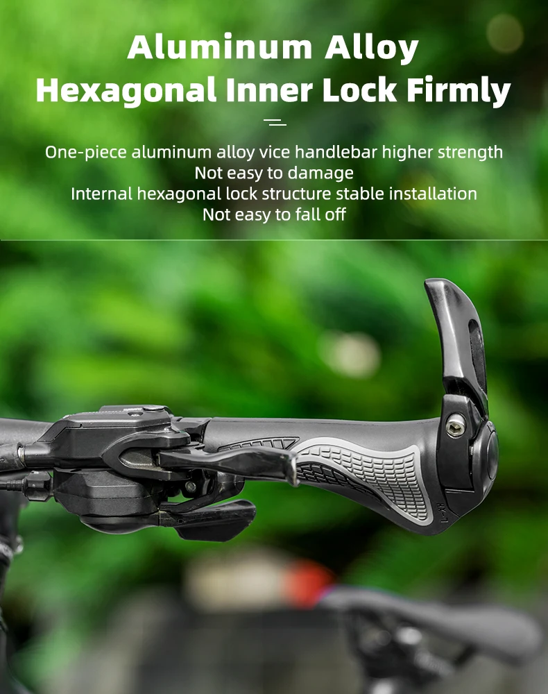ROCKBROS MTB Bicycle Grips Bike Handlebar Horns Shofar Vice Handlebar Grips Shockproof Bike Grips Cycling Rubber Grips