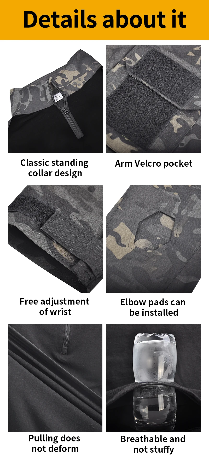 HAN WILD Outdoor Climbing Uniform Camouflage Suit Tactical Shirt Combat Pants Airsoft Paintball Equipment Clothes Plus 8XL