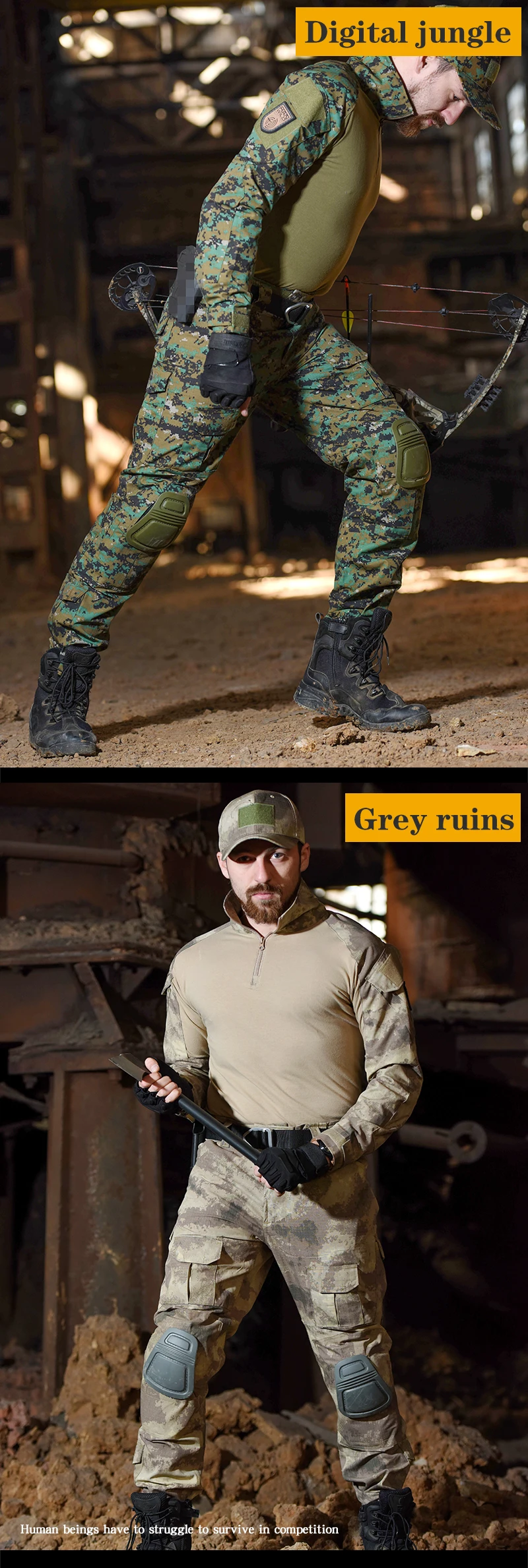 HAN WILD Outdoor Climbing Uniform Camouflage Suit Tactical Shirt Combat Pants Airsoft Paintball Equipment Clothes Plus 8XL