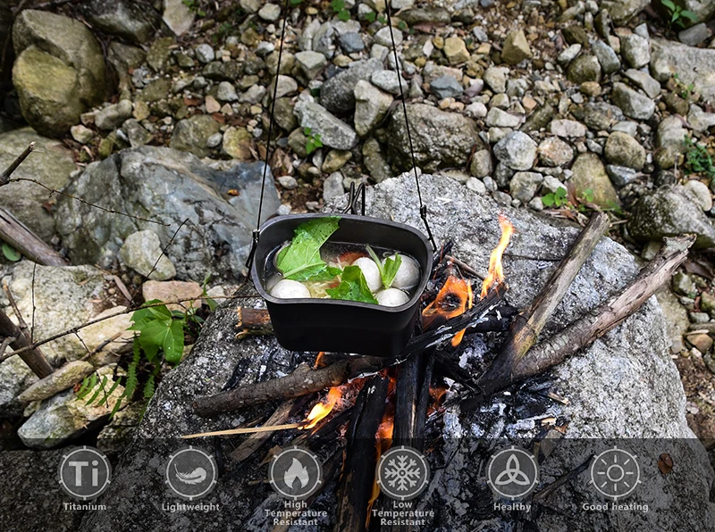 Boundless Voyage Outdoor Military Canteen Bottle Camping Hiking Water Cups Titanium Cookware 1100ml Bottle 750ml Pot 400ml Bowl