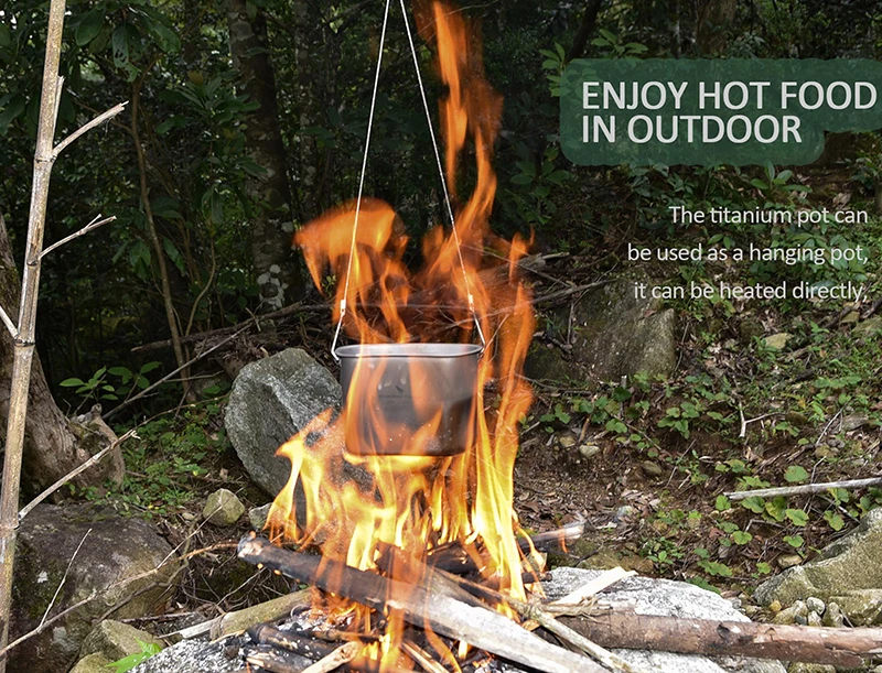 Boundless Voyage Outdoor Military Canteen Bottle Camping Hiking Water Cups Titanium Cookware 1100ml Bottle 750ml Pot 400ml Bowl
