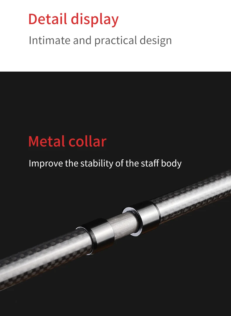 AONIJIE E4204 Lightweight Folding Trekking Poles Carbon Fiber Walking Stick Drawstring Fixed for Hiking Running Mountaineering