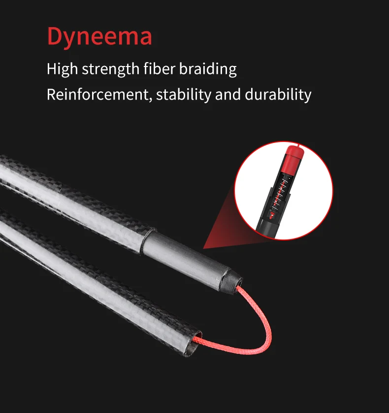 AONIJIE E4204 Lightweight Folding Trekking Poles Carbon Fiber Walking Stick Drawstring Fixed for Hiking Running Mountaineering