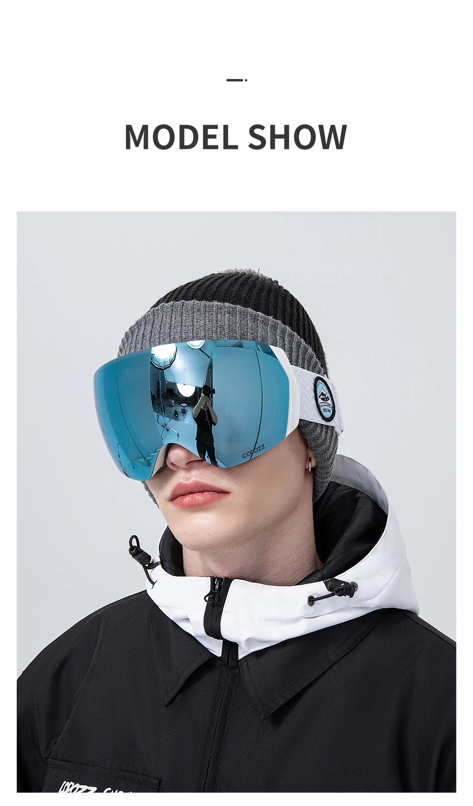 COPOZZ Ski Goggles Men Women UV400 Anti-fog Ski Eyewear Snow Glasses Adult Snowboard Goggle with Night Yellow Lens and Case Set
