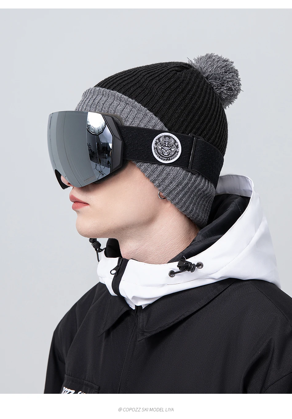 COPOZZ Ski Goggles Men Women UV400 Anti-fog Ski Eyewear Snow Glasses Adult Snowboard Goggle with Night Yellow Lens and Case Set