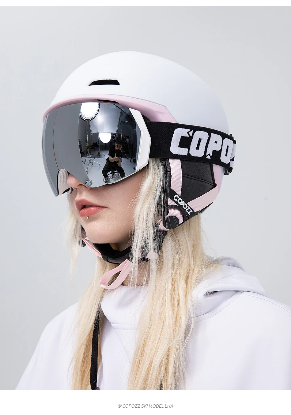 COPOZZ Ski Goggles Men Women UV400 Anti-fog Ski Eyewear Snow Glasses Adult Snowboard Goggle with Night Yellow Lens and Case Set
