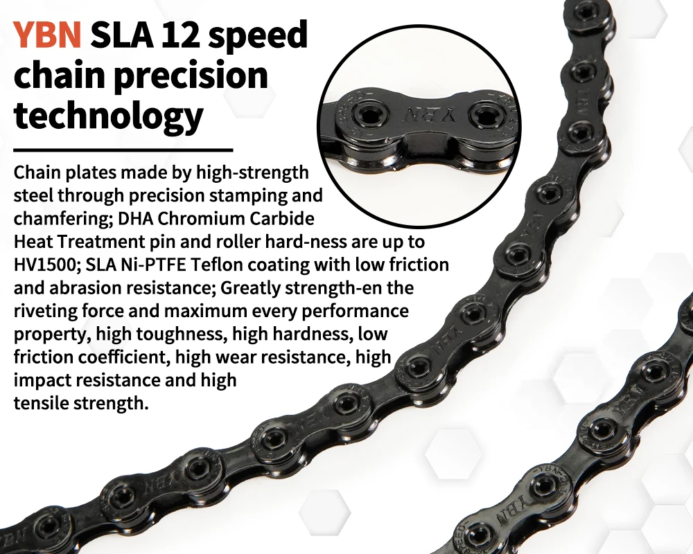 YBN 12speed SLA1210  bicycle chain for road mountain biking, compatible with SRAM SHIMANO Campagnolo 12speed transmission system