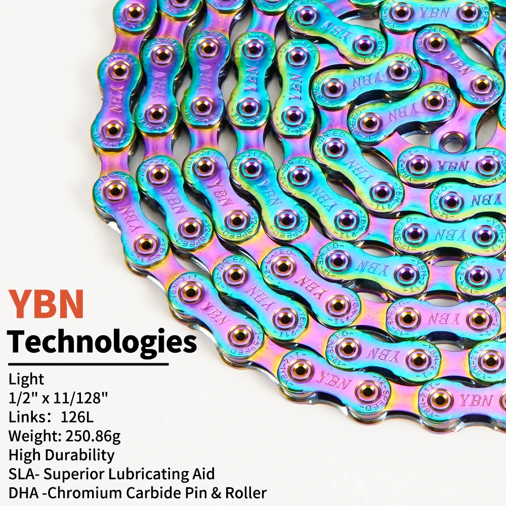 YBN 12speed SLA1210  bicycle chain for road mountain biking, compatible with SRAM SHIMANO Campagnolo 12speed transmission system