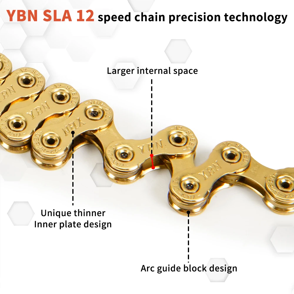 YBN 12speed SLA1210  bicycle chain for road mountain biking, compatible with SRAM SHIMANO Campagnolo 12speed transmission system