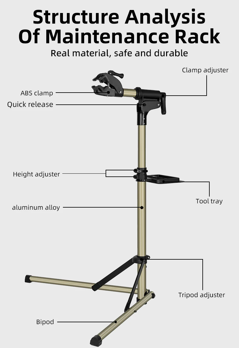 ROCKBROS Bicycle Repair Stand Aluminum Alloy Bike Work Stand Bike Rack Holder MTB Road Bicycle Maintenance Repair Tools Rack