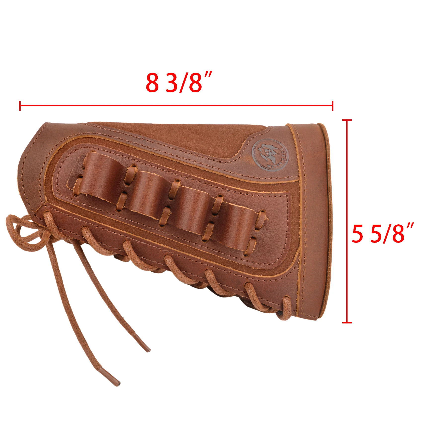 12Gauge leather Shotgun Buttstock Recoil Cheek Rest Pad For Lefty Hunter Or Righty Hunter