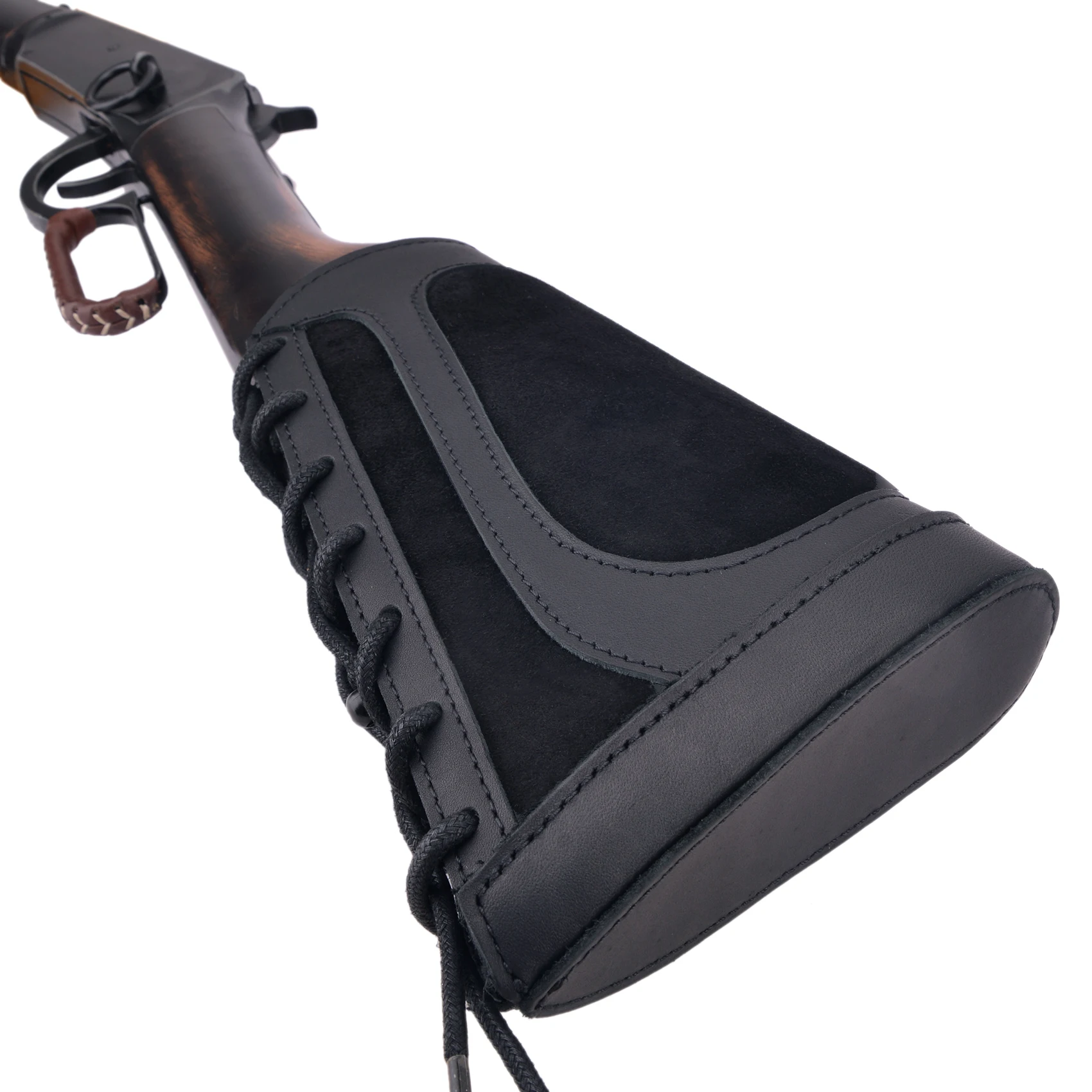 12Gauge leather Shotgun Buttstock Recoil Cheek Rest Pad For Lefty Hunter Or Righty Hunter