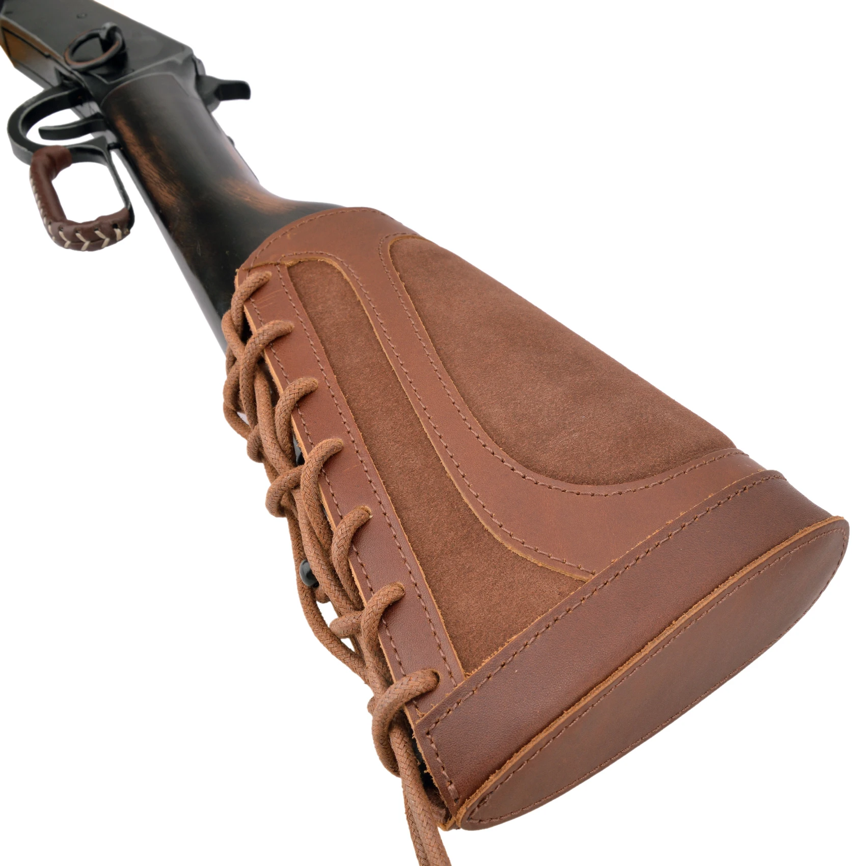 12Gauge leather Shotgun Buttstock Recoil Cheek Rest Pad For Lefty Hunter Or Righty Hunter