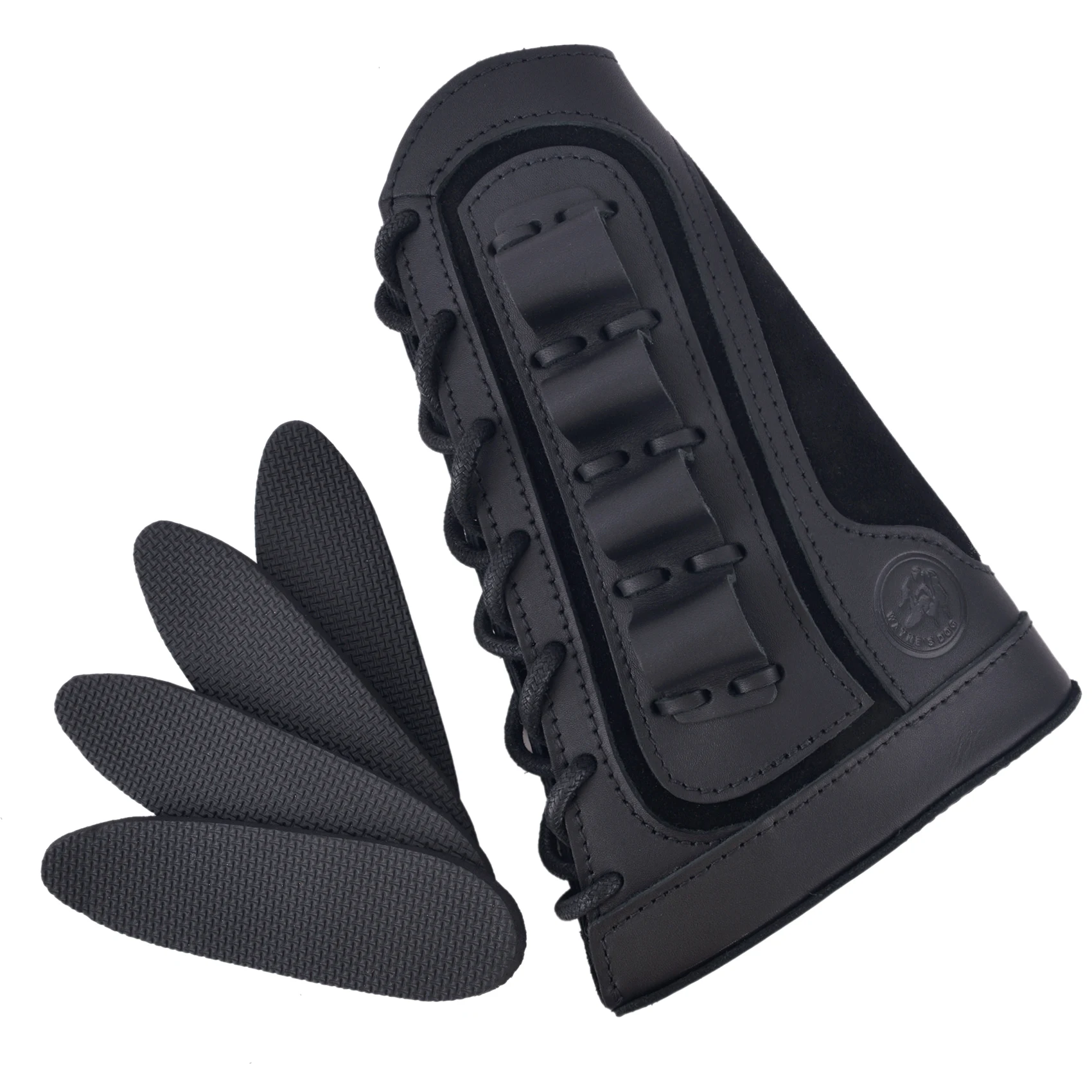 12Gauge leather Shotgun Buttstock Recoil Cheek Rest Pad For Lefty Hunter Or Righty Hunter