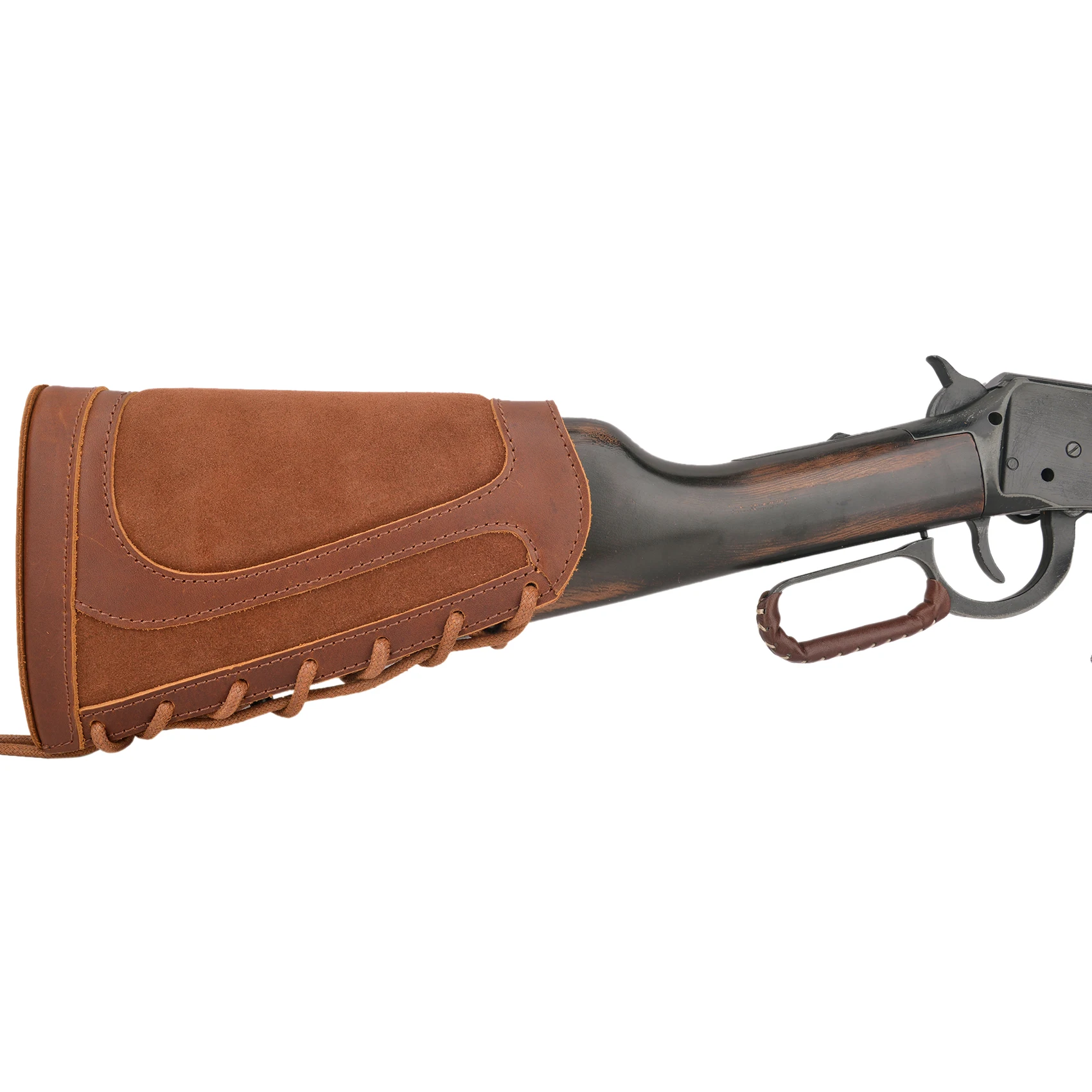 12Gauge leather Shotgun Buttstock Recoil Cheek Rest Pad For Lefty Hunter Or Righty Hunter