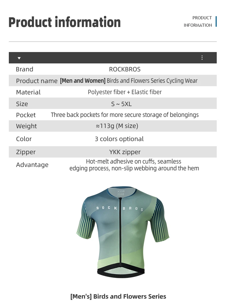 ROCKBROS Cycling Jersey Men MTB Road T-shirt Bicycle Sets Wear Summer Sweat-absorbing Clothes Quick Drying Sportswear Breathable