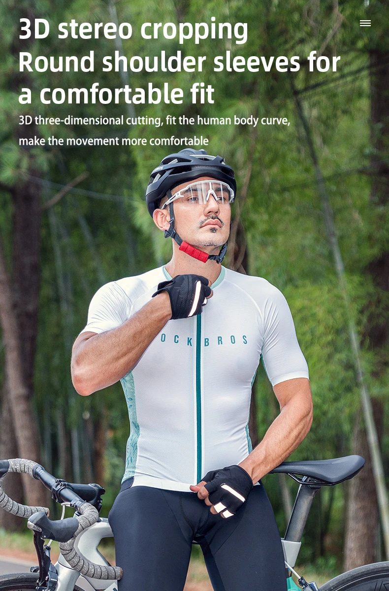 ROCKBROS Cycling Jersey Men MTB Road T-shirt Bicycle Sets Wear Summer Sweat-absorbing Clothes Quick Drying Sportswear Breathable