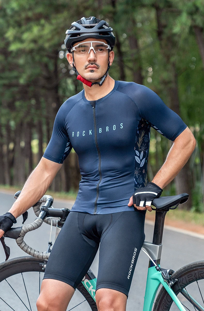 ROCKBROS Cycling Jersey Men MTB Road T-shirt Bicycle Sets Wear Summer Sweat-absorbing Clothes Quick Drying Sportswear Breathable