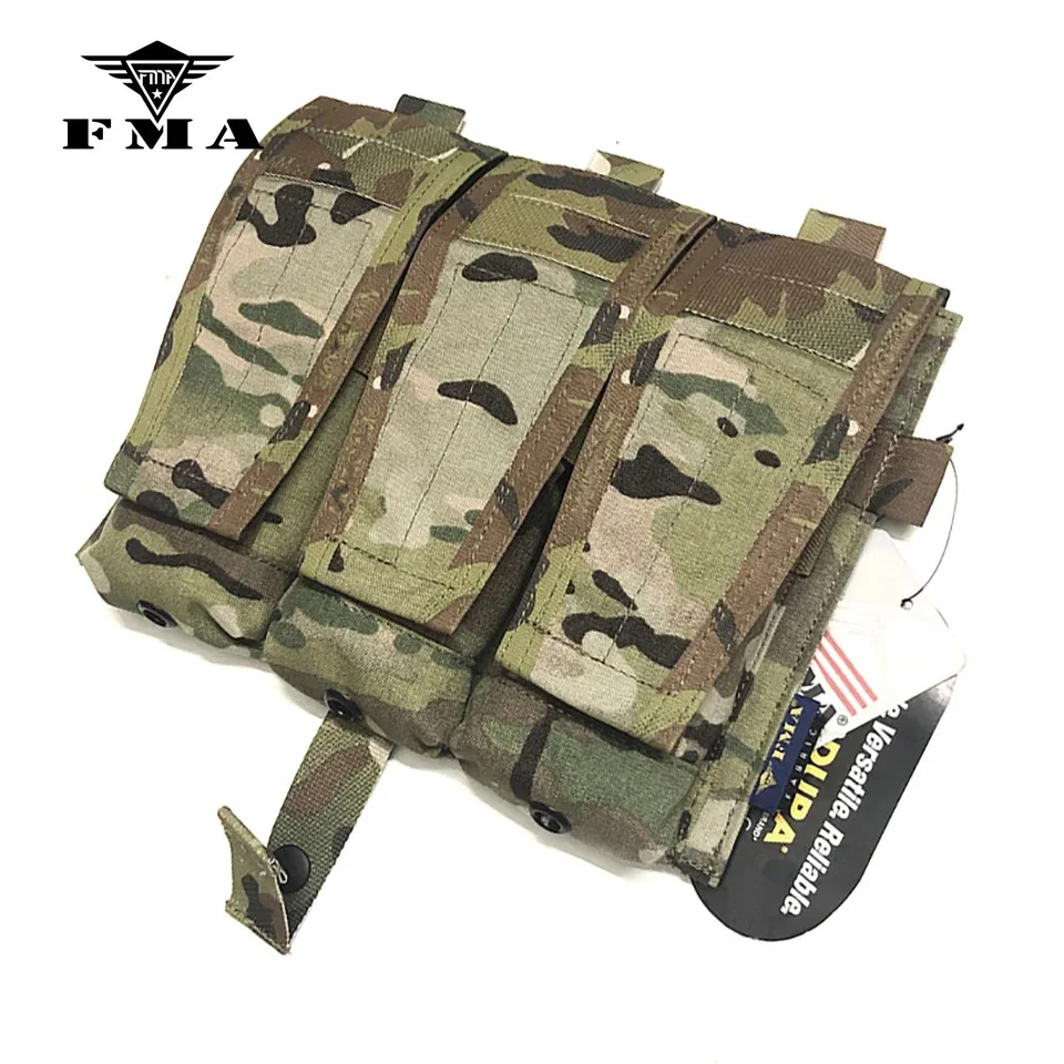 FMA M4 5.56 Triad Magazine Pouch MC Airsoft Tactical Mag Pouch for Tactical Vest AVS JPC Vest Molle Front Panel