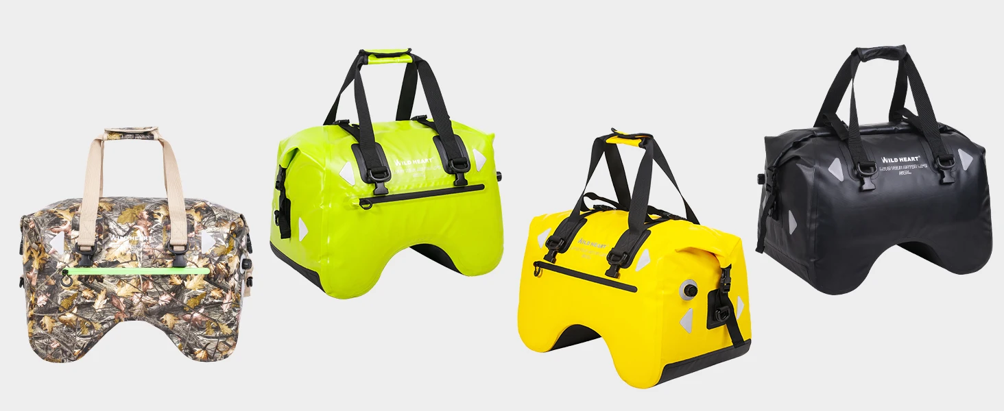 WILD HEART Dry Motorcycle Tail bag 50L With Rope Straps and Inner Pocket Waterproof PVC 500D for Travel,Motorcycle and so on