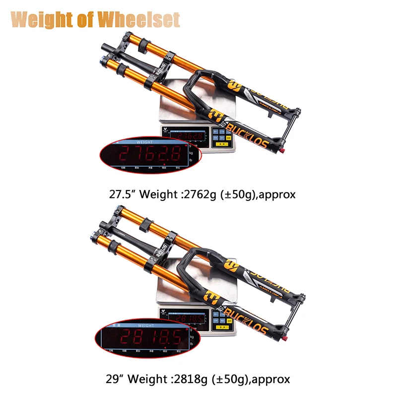 BUCKLOS 27.5/29 Inch Bike Boost Fork 15*110mm Travel 180mm MTB Air Fork Dual Crown Downhill Bike Suspension Fork Bicycle Parts