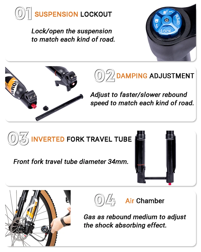 BUCKLOS 27.5/29 Inch Bike Boost Fork 15*110mm Travel 180mm MTB Air Fork Dual Crown Downhill Bike Suspension Fork Bicycle Parts