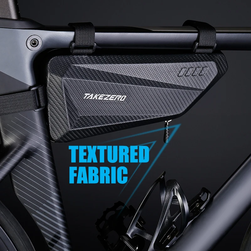 TAKEZERO TZ04 Bicycle Triangle Frame Bag Hard Shell Zipper Storage Three Mounting Straps Left Right Options MTB Road Cycling