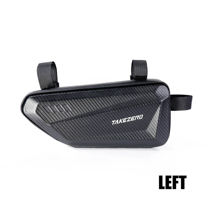 TAKEZERO TZ04 Bicycle Triangle Frame Bag Hard Shell Zipper Storage Three Mounting Straps Left Right Options MTB Road Cycling