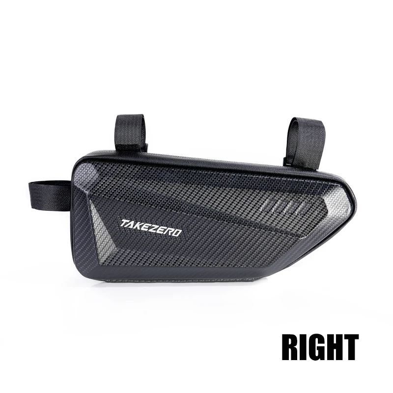 TAKEZERO TZ04 Bicycle Triangle Frame Bag Hard Shell Zipper Storage Three Mounting Straps Left Right Options MTB Road Cycling