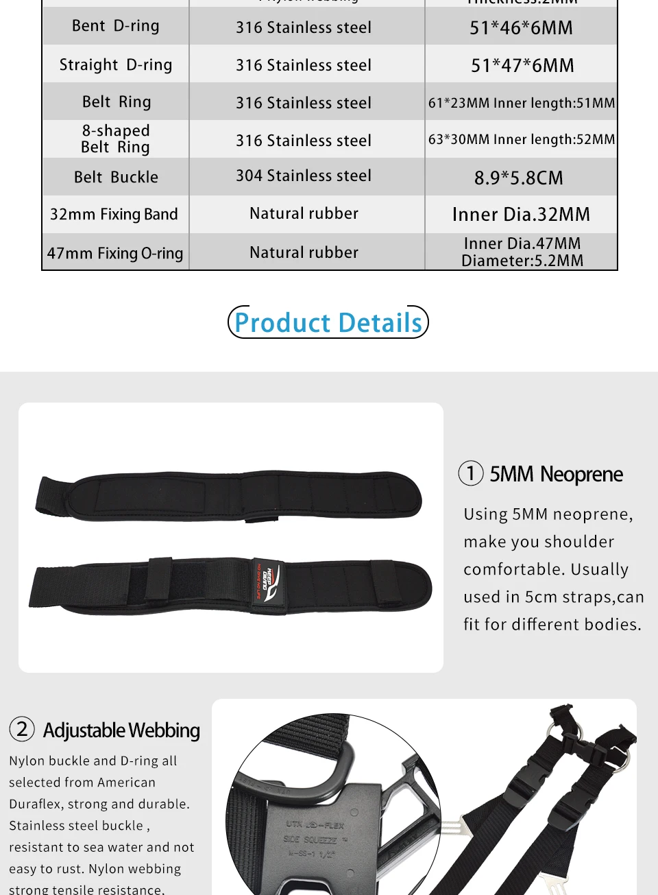 Scuba Diving Adjustable Backplate Harness Set BCD Ultralight Backplane Accessories Crotch Strap Weight Belt Dive Accessories