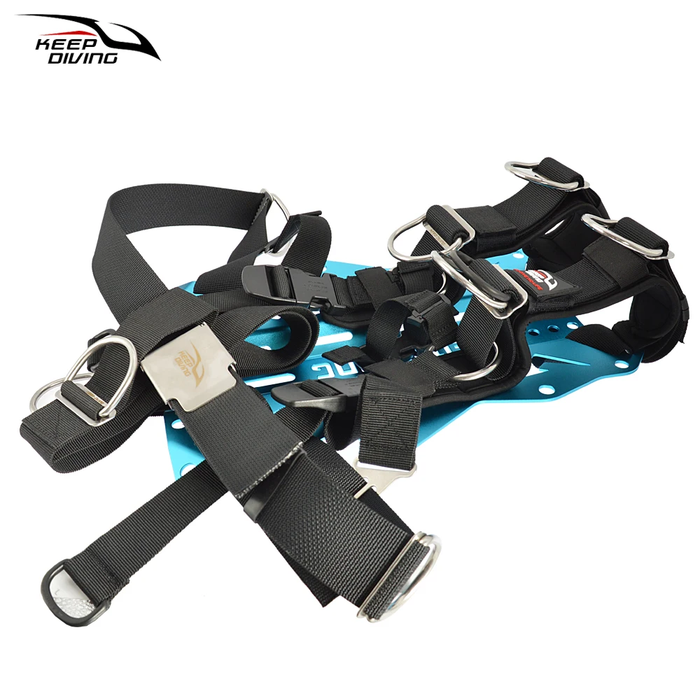 Scuba Diving Adjustable Backplate Harness Set BCD Ultralight Backplane Accessories Crotch Strap Weight Belt Dive Accessories