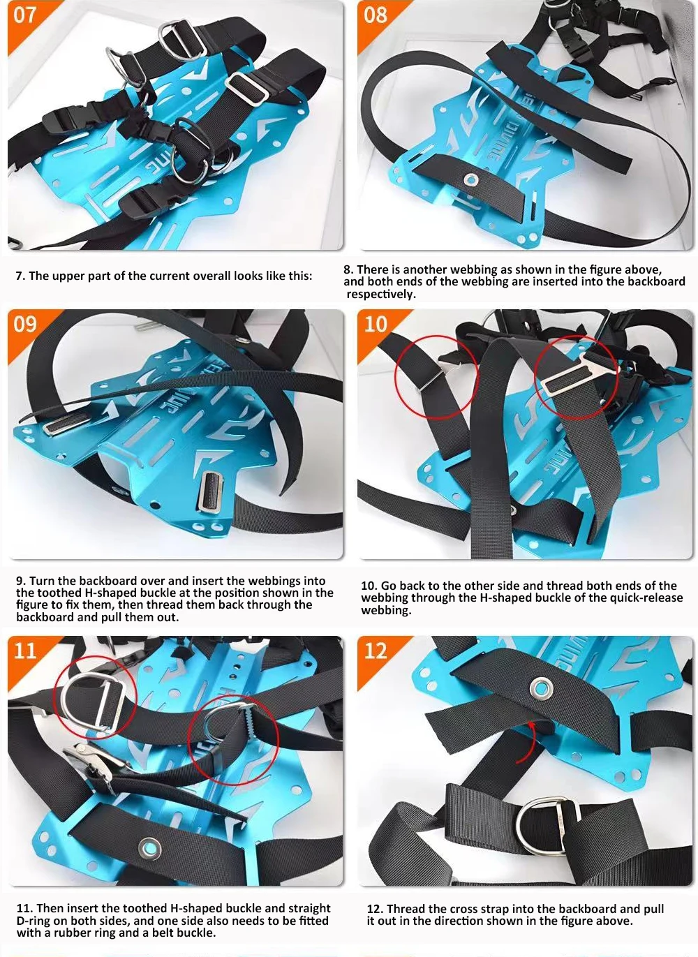 Scuba Diving Adjustable Backplate Harness Set BCD Ultralight Backplane Accessories Crotch Strap Weight Belt Dive Accessories