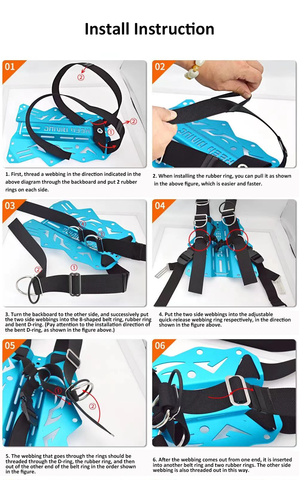 Scuba Diving Adjustable Backplate Harness Set BCD Ultralight Backplane Accessories Crotch Strap Weight Belt Dive Accessories