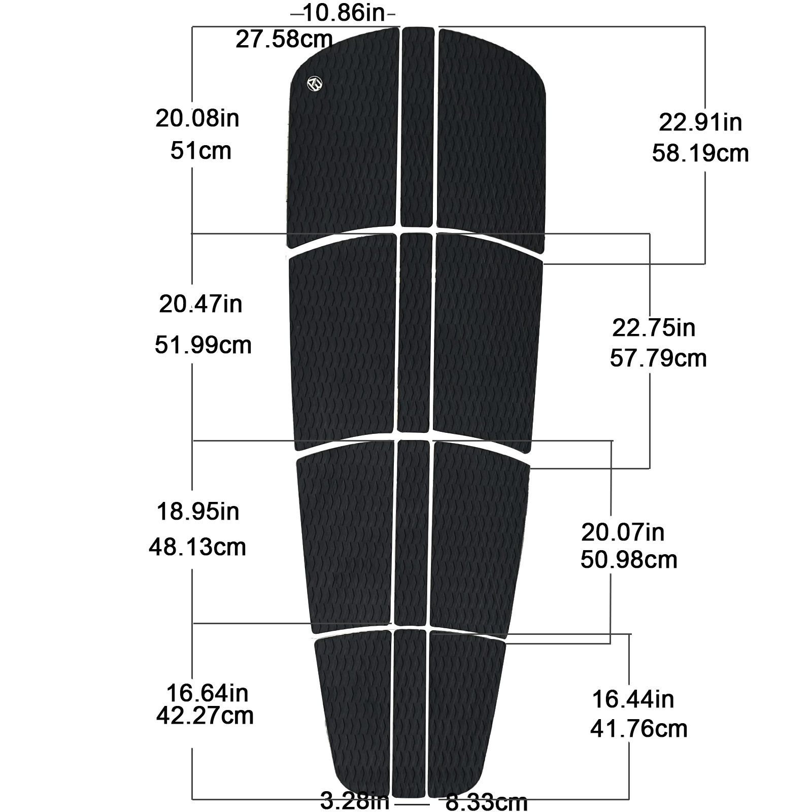 AQUBONA SUP Deck Traction Pad 12 Piece Tail Pads for Stand Up Paddleboard Longboard Surfboard Premium Performance EVA