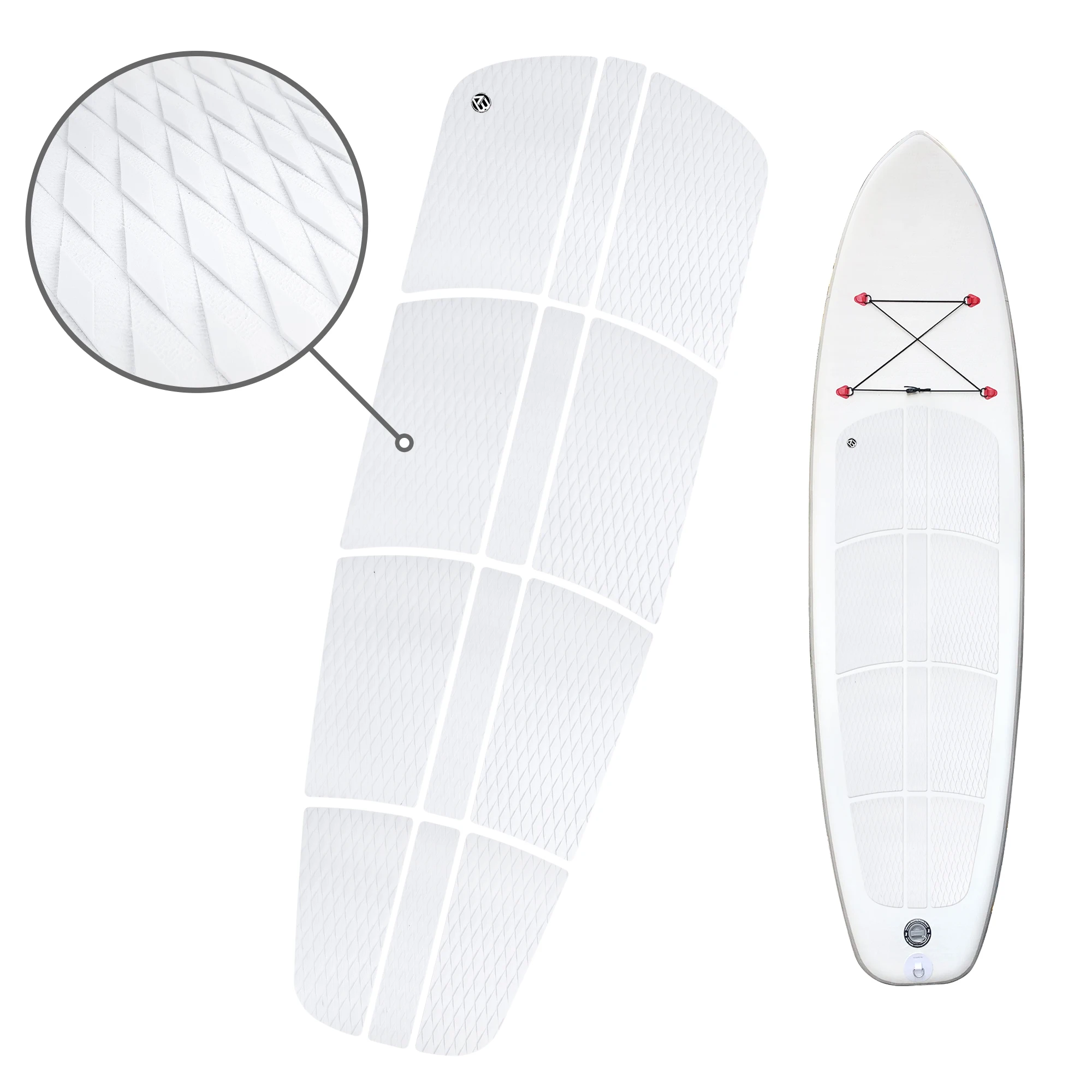 AQUBONA SUP Deck Traction Pad 12 Piece Tail Pads for Stand Up Paddleboard Longboard Surfboard Premium Performance EVA