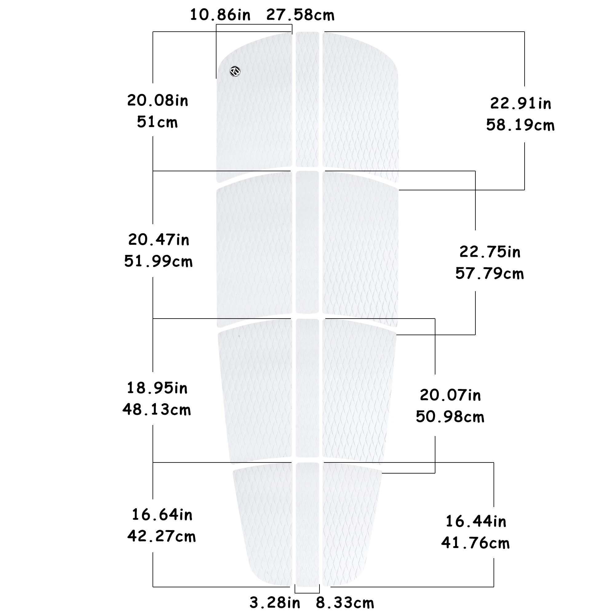AQUBONA SUP Deck Traction Pad 12 Piece Tail Pads for Stand Up Paddleboard Longboard Surfboard Premium Performance EVA