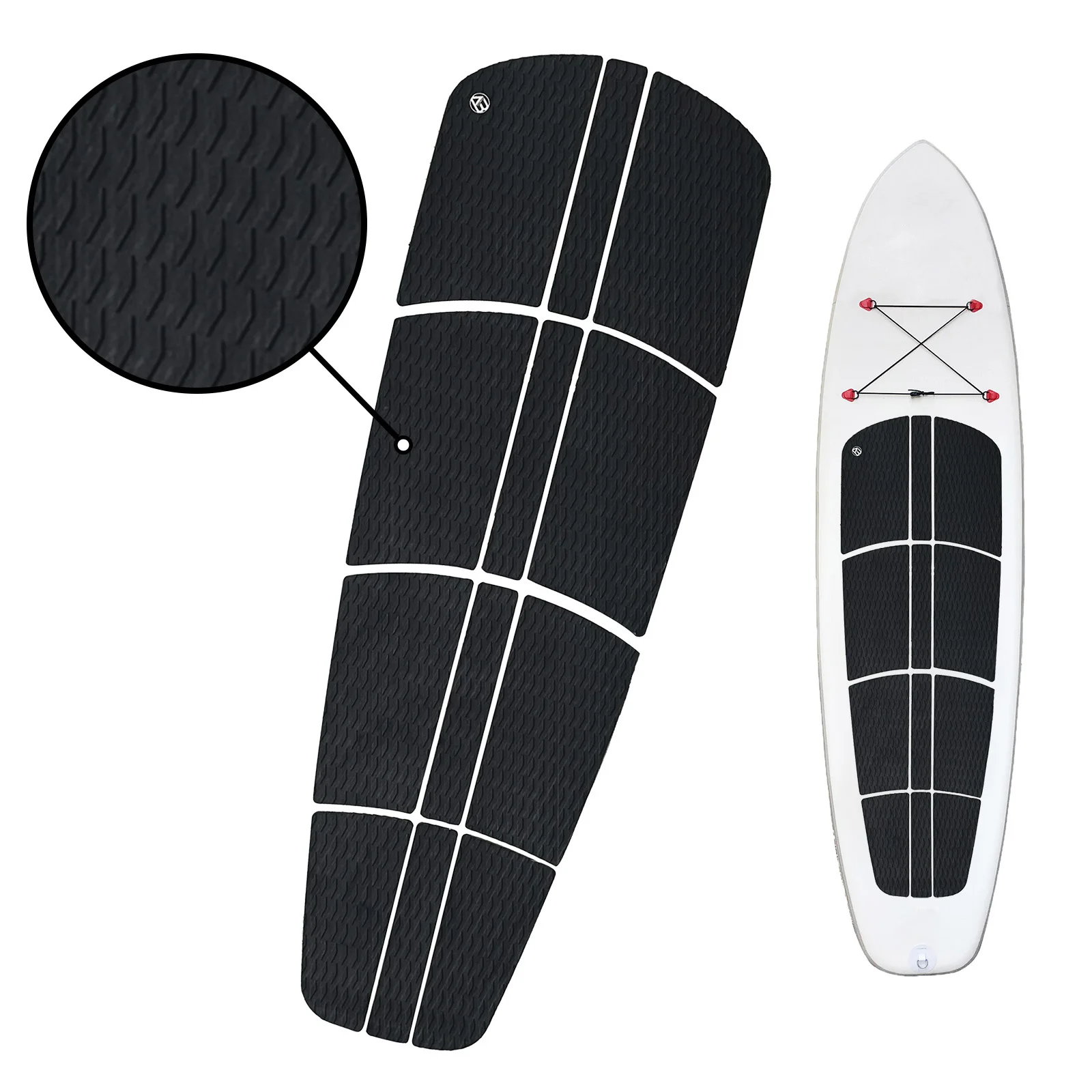 AQUBONA SUP Deck Traction Pad 12 Piece Tail Pads for Stand Up Paddleboard Longboard Surfboard Premium Performance EVA